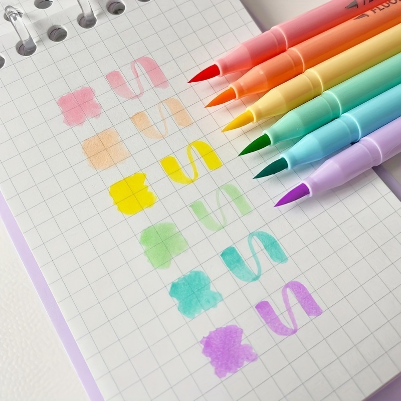 Highlighter Set Pastel - Juego de bolígrafos fluorescentes con pincel