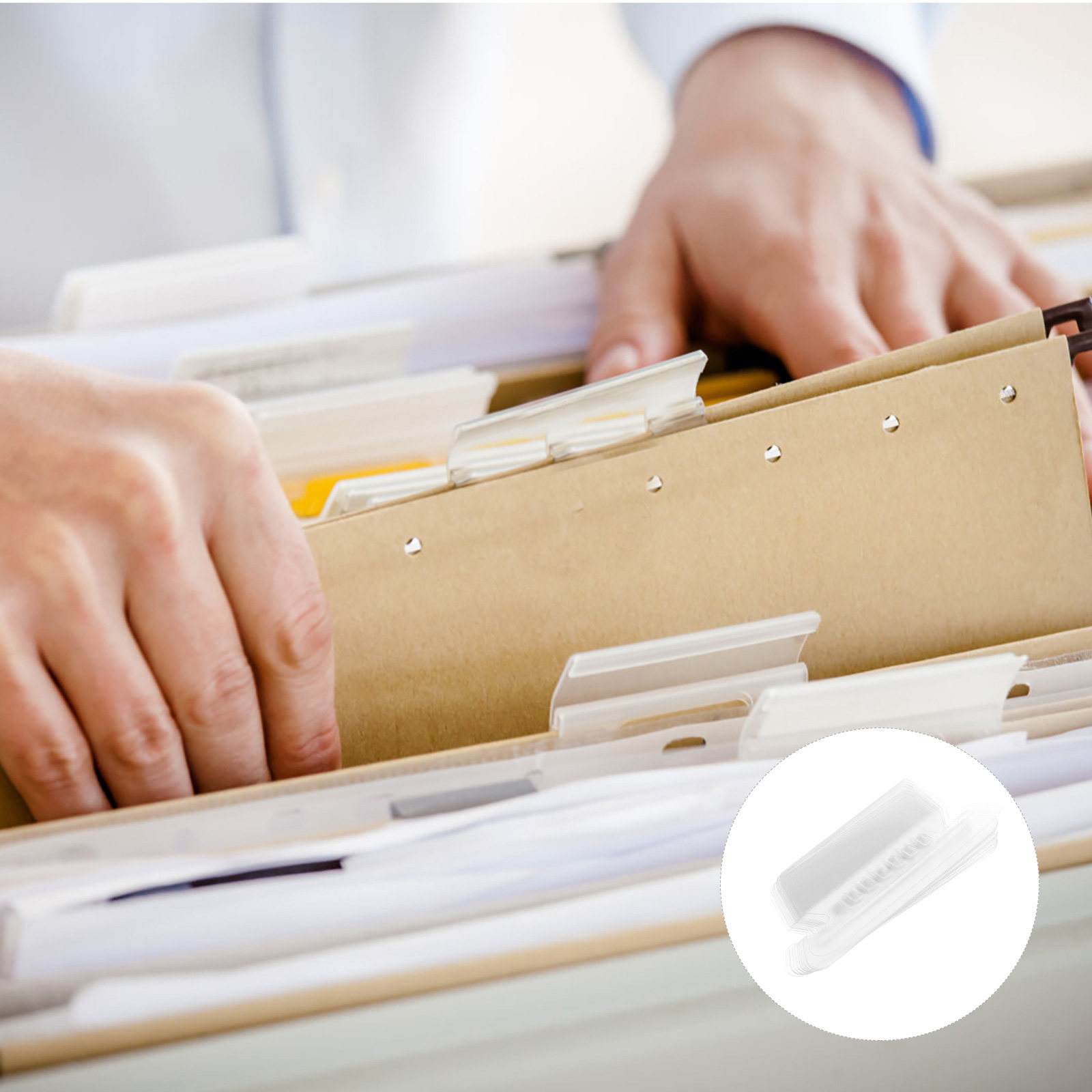 File Folder Hanging - 100 piezas de pestañas de PVC