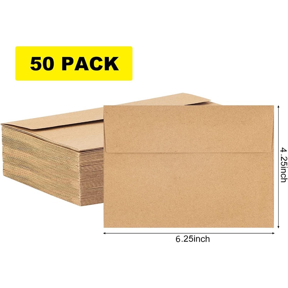 Paquete de 50 sobres de papel  - Letter Envelope Kraft reseña y precio