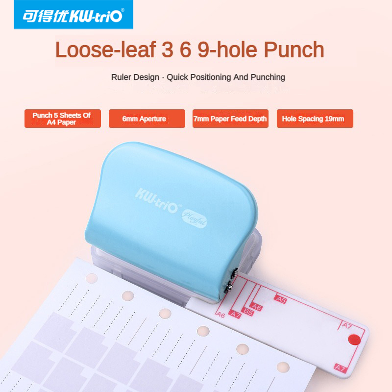 KW-Trio A5 B5 A6 3 agujeros 6  - Paper Punch 3 Hole reseña y precio
