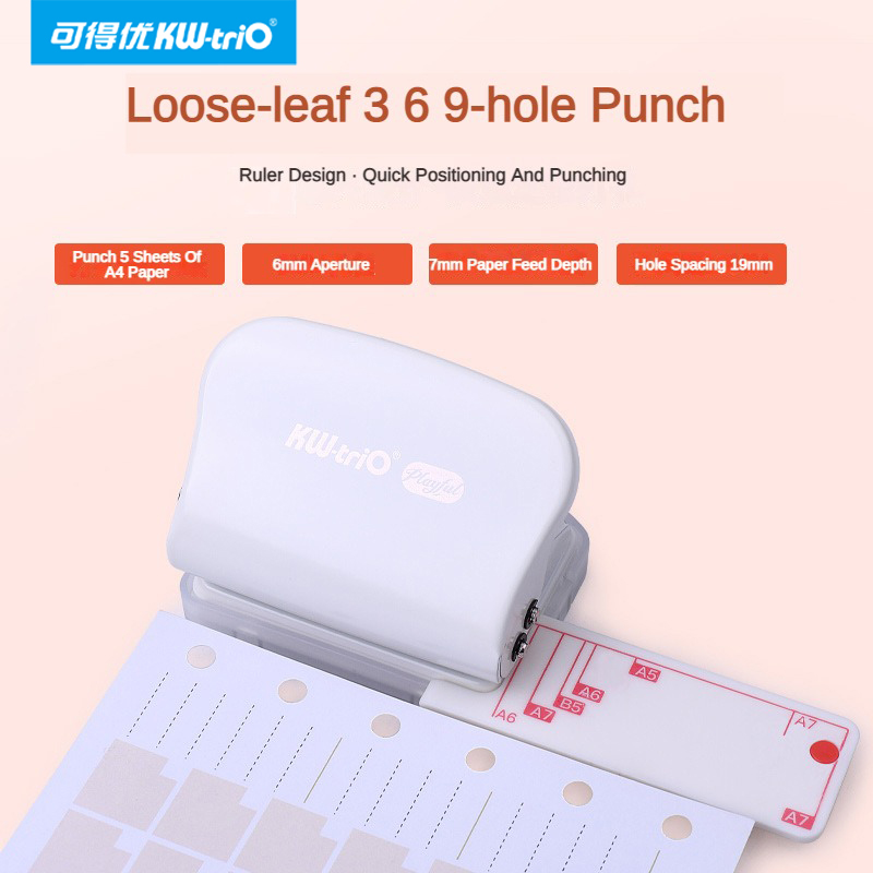 KW-Trio A5 B5 A6 3 agujeros 6  - Paper Punch 3 Hole reseña y precio
