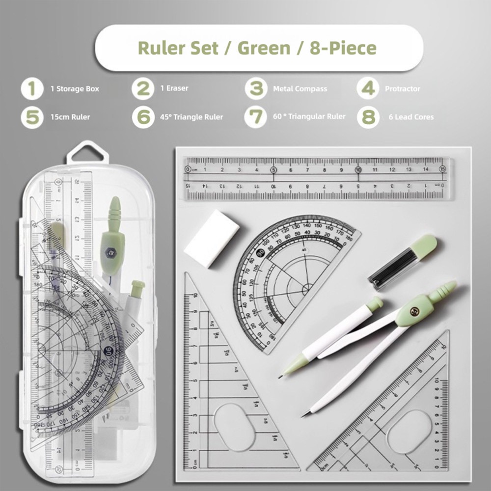 8 unids/set regla de plástico  - Compass Geometry Set reseña y precio