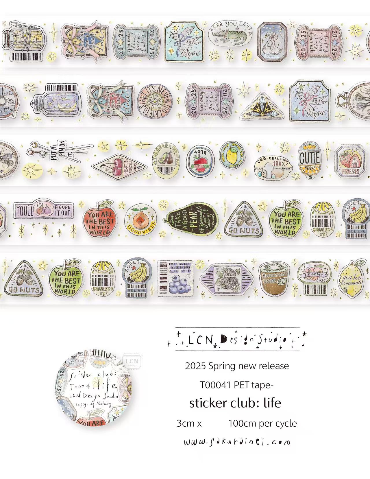 1 bucle LCN pegatina Vintage C - Washi Tape Set reseña y precio