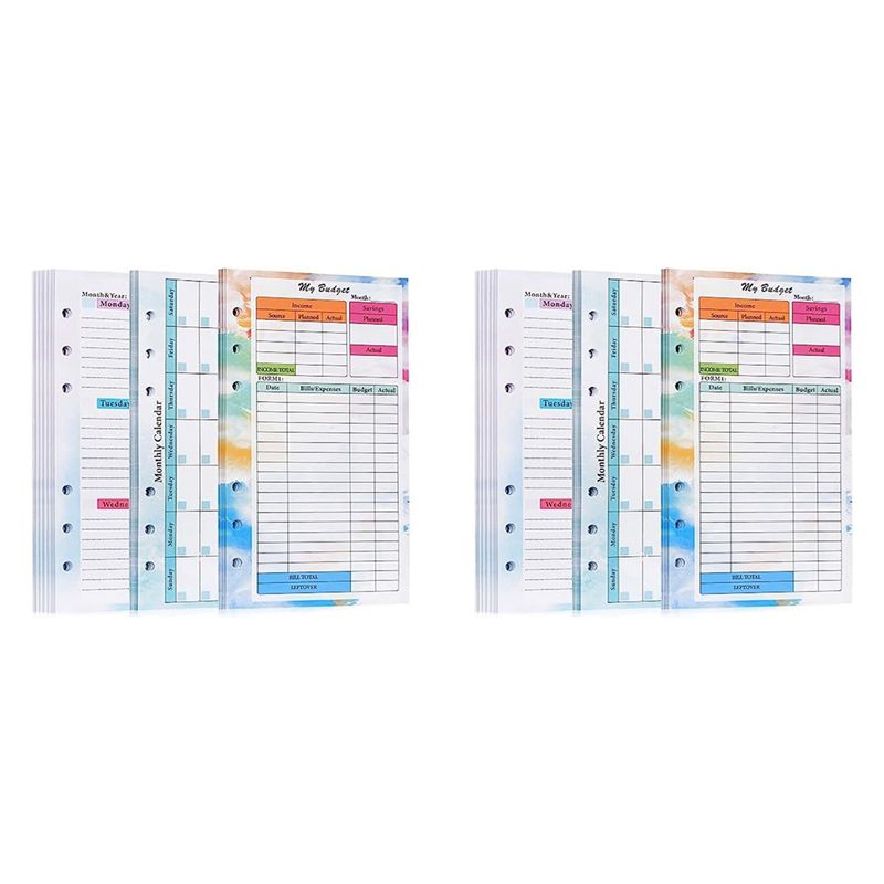 N36R-2 Set A6 Recambio de Plan - Planner Weekly Budget reseña y precio